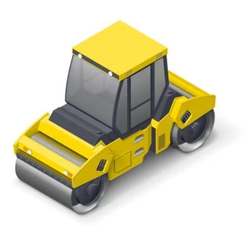 Tandem vibratory roller icon Stock Illustration