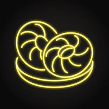 Tandoor flatbread neon icon Stock Illustration
