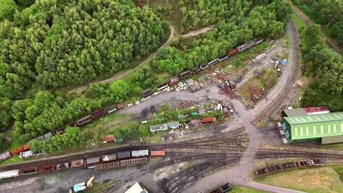 Tanfield Railway yard in County Durham Stock Footage 314902504
