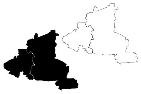 Tangerang City (Republic of Indonesia, Java island) map vector illustration,  Stockillustratie