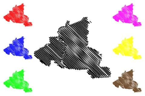 Tangerang City (Republic of Indonesia, Java island) map vector illustration,  Stock Illustration