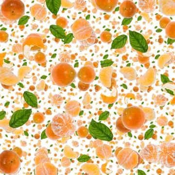 Tangerine background (on white) Stock Illustration