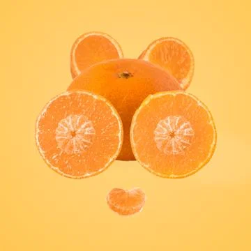 Tangerine funny muzzle Foto stock