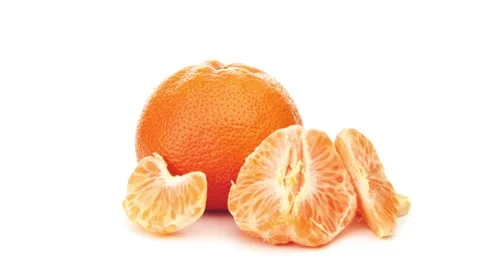 Tangerine isolated on a white background Stock Footage 161638368