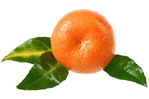 Tangerine with leaf isolated Foto stock