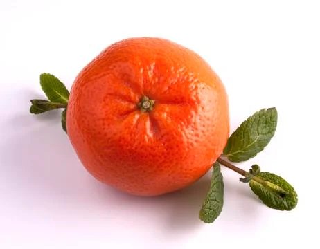 Tangerine with mint Stock Photos