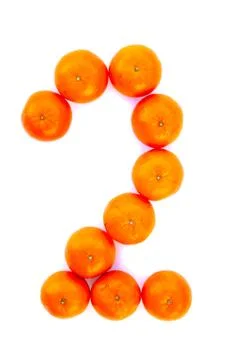 Tangerine numbers Stock Photos