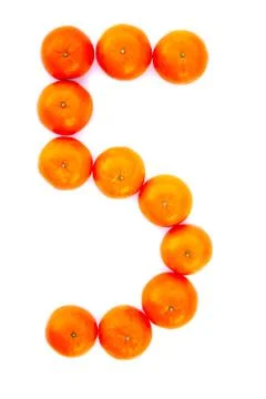 Tangerine numbers Stock Photos