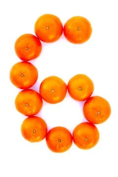 Tangerine numbers Stock Photos