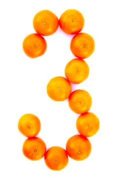 Tangerine numbers Stock Photos