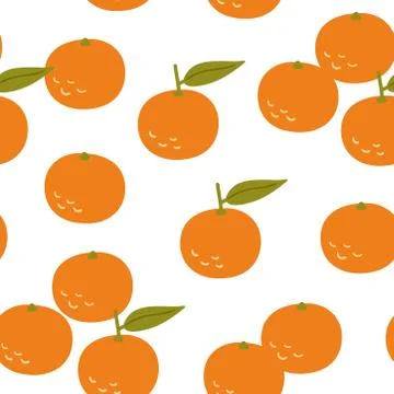 Tangerine seamless pattern Stock Illustration
