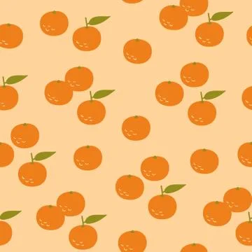 Tangerine seamless pattern Stock Illustration