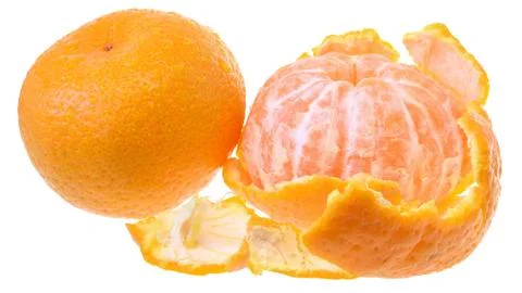Tangerine slice with isolated Stock Photos