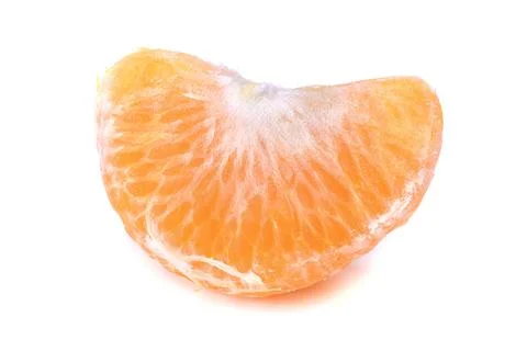 Tangerine slice, segment, isolated on a white background. Stock Photos