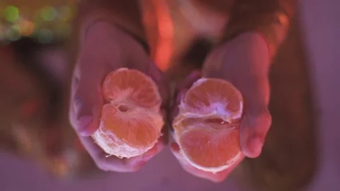 Tangerine slices Stock Footage 146391366