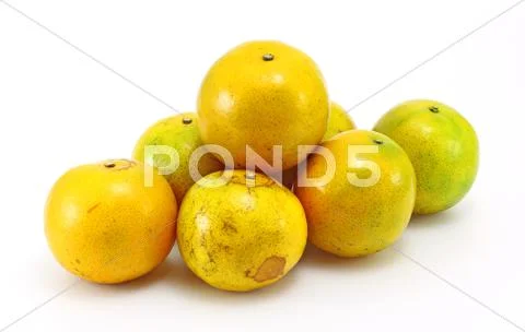 Tangerine on white background Stock Photos