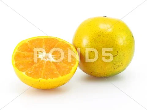 Tangerine on white background Stock Photos