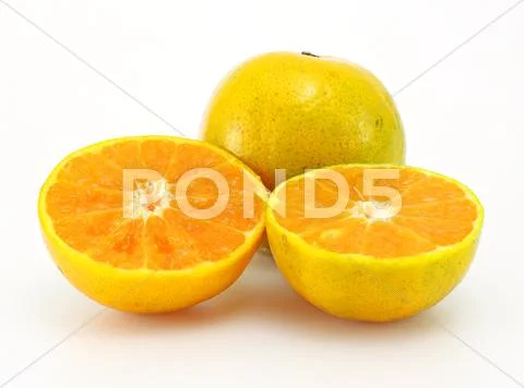 Tangerine on white background Stock Photos