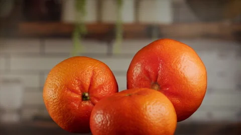 Tangerines in the air in slow motion Stock Footage 158367494