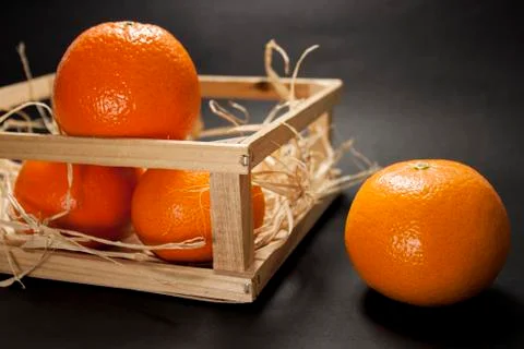 Tangerines on a black background Foto stock