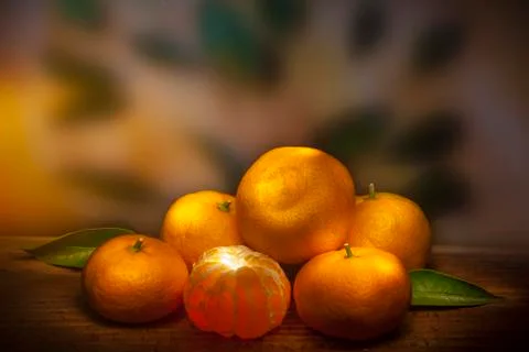 Tangerines composition Stock Photos