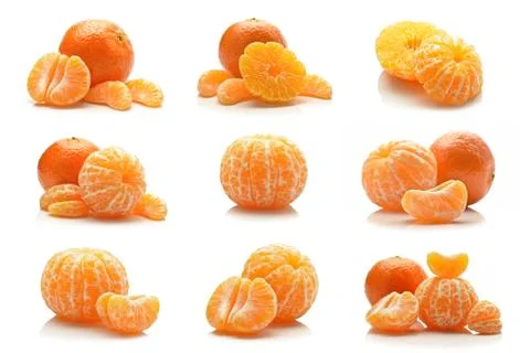 Tangerines isolated on white Stock Photos