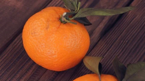 Tangerines with leaves Stock Footage 121523655