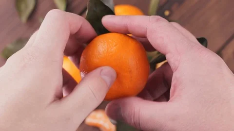 Tangerines with leaves Stock Footage 121523762