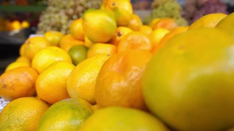Tangerines on the market Stock Footage 220485111