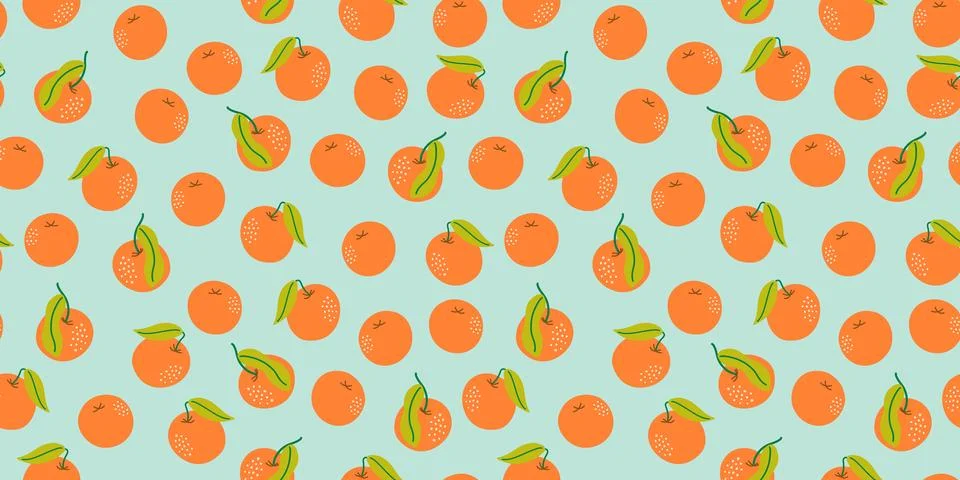 Tangerines pattern Stock Illustration