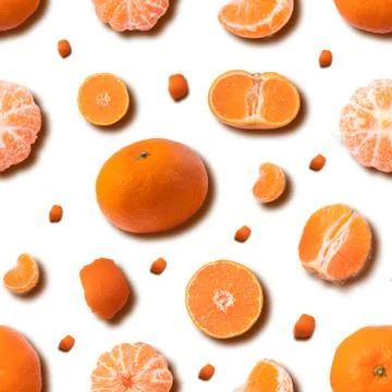 Tangerines seamless pattern Foto stock