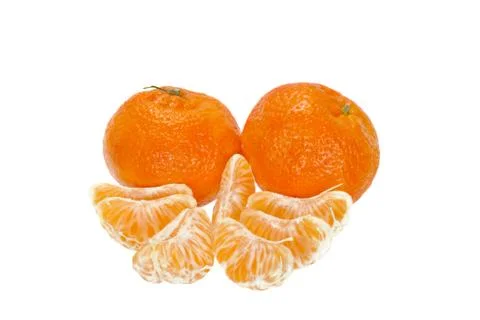 Tangerines with slices Stock Photos