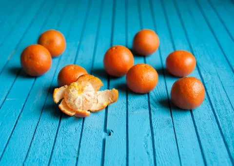 Tangerines on the table Stock Photos