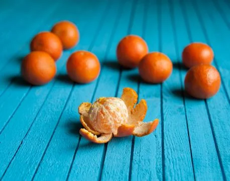 Tangerines on the table Stock Photos