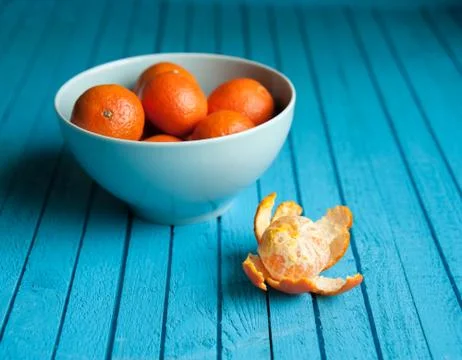 Tangerines on the table Stock Photos