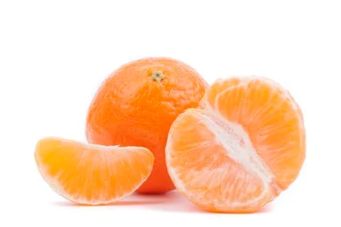 Tangerines on a white background. Stock Photos