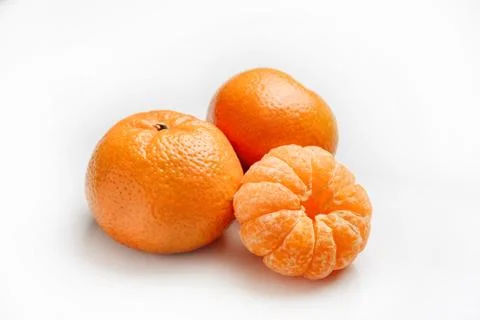 Tangerines on a white background. Foto stock