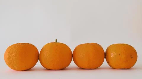 Tangerines on a white background. Stock-Fotos