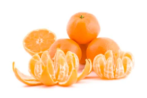 Tangerines on white Stock Photos