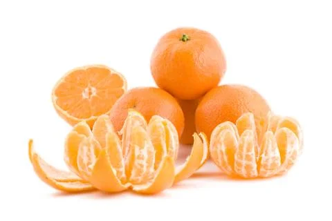 Tangerines on white Stock Photos