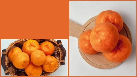 Tangerines with zoom effect to mean a concept of healthy eating Stock Footage 125533207