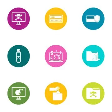Tangible icons set, flat style Stockillustratie