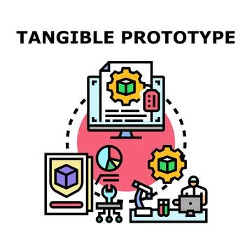 Tangible prototype development process creating a new product Stock Illustration