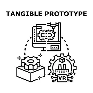 Tangible prototype engineering and virtual reality development concept Stock Illustration