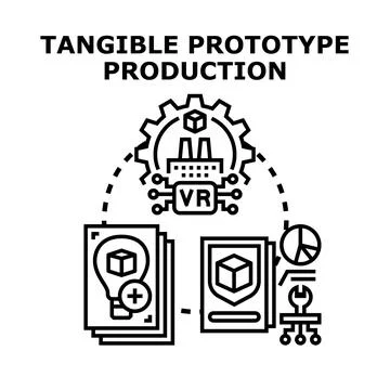 Tangible prototype production generating new product ideas Stock Illustration