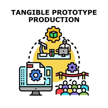 Tangible prototype production process and product development Stock Illustration