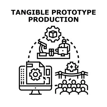 Tangible prototype production process and product development Stock Illustration