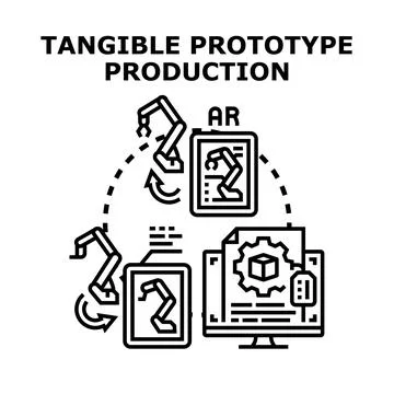 Tangible prototype production using augmented reality technology Stock Illustration