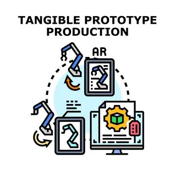 Tangible prototype production using augmented reality technology Stock Illustration