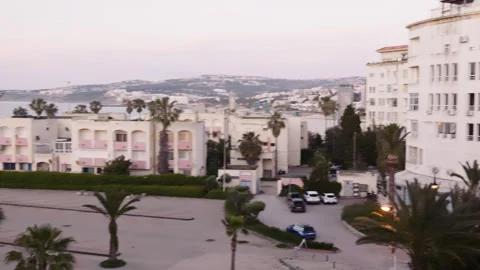 Tangier beachside view from building Stock Footage 240317427
